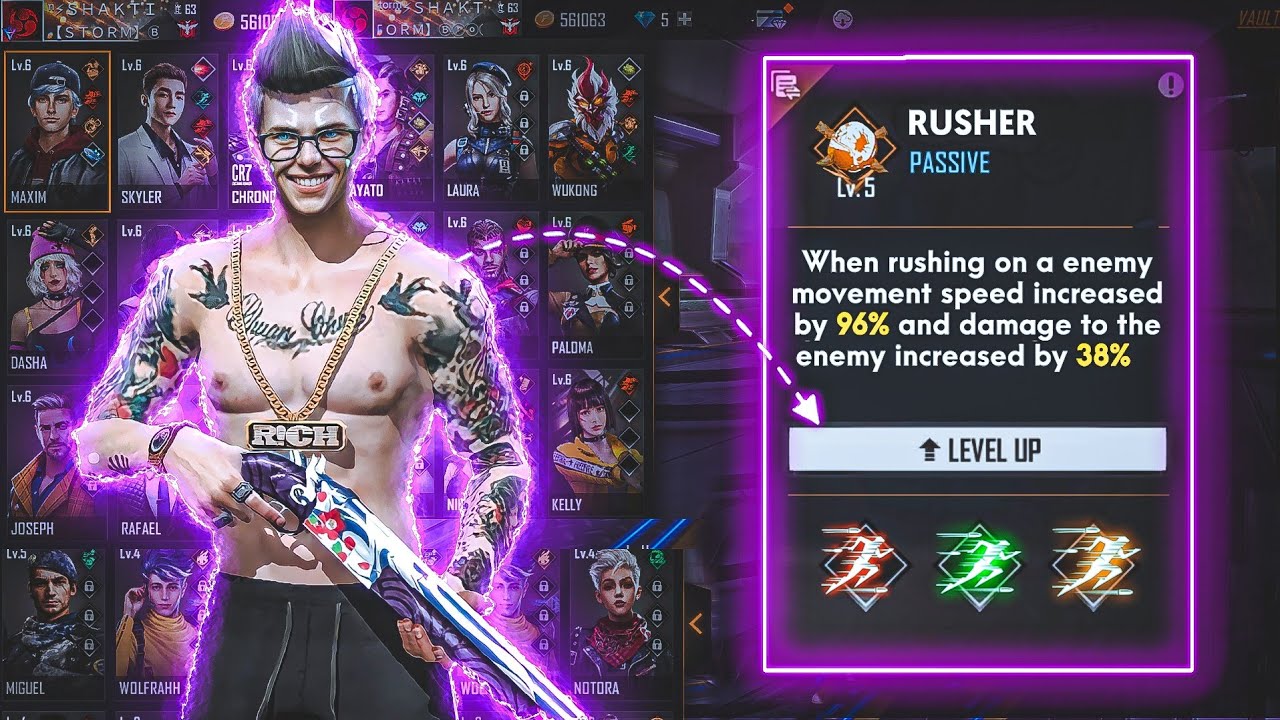 STORM “SHAKTI” ( SECRET ) RUSH COMBINATION // FREE FIRE “BEST” CHARACTER COMBINATION