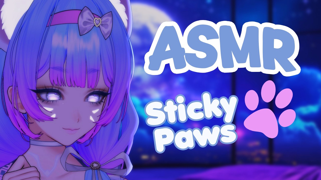 [ASMR] Cyber Cat Sticky Ear Cleaning 🐾Sticky Pad, Measuring Tape, Deep Scratches