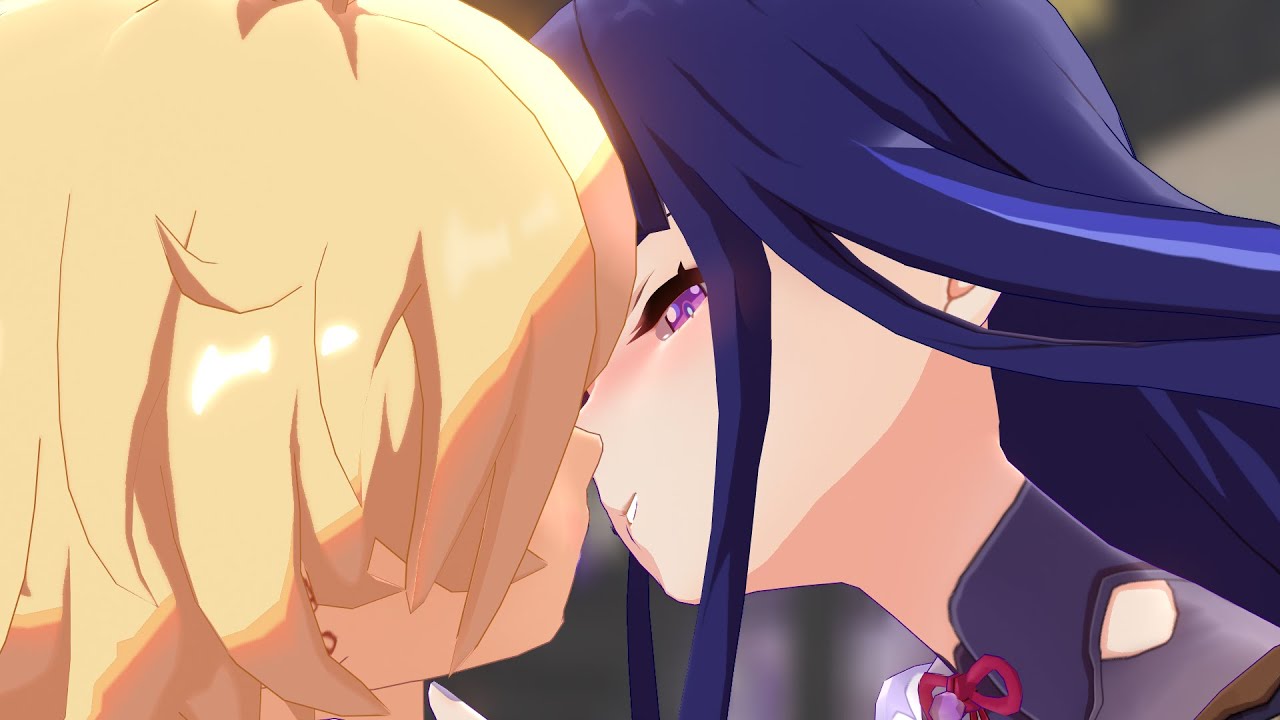 Raiden Ei kissed Aether