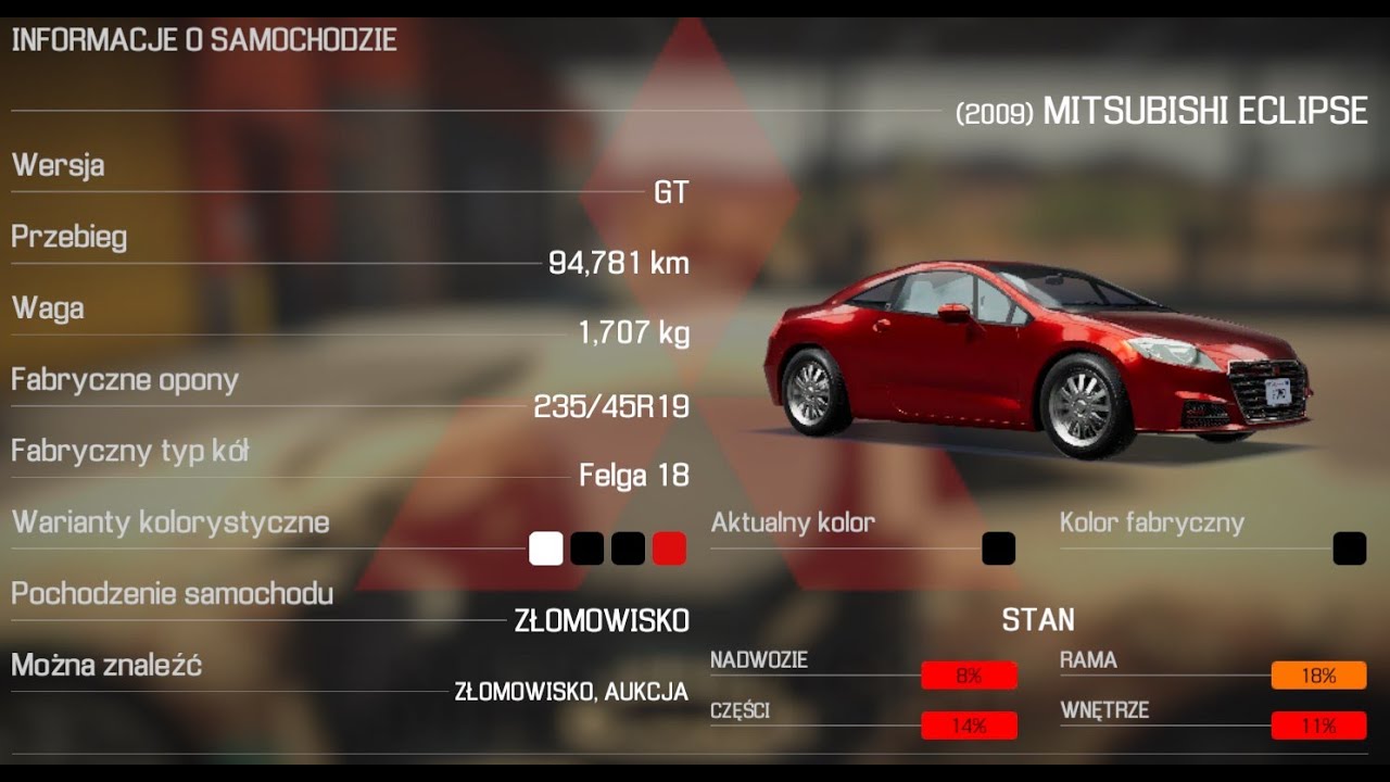 CMS2021 - Mitsubishi Eclipse - odbudowa