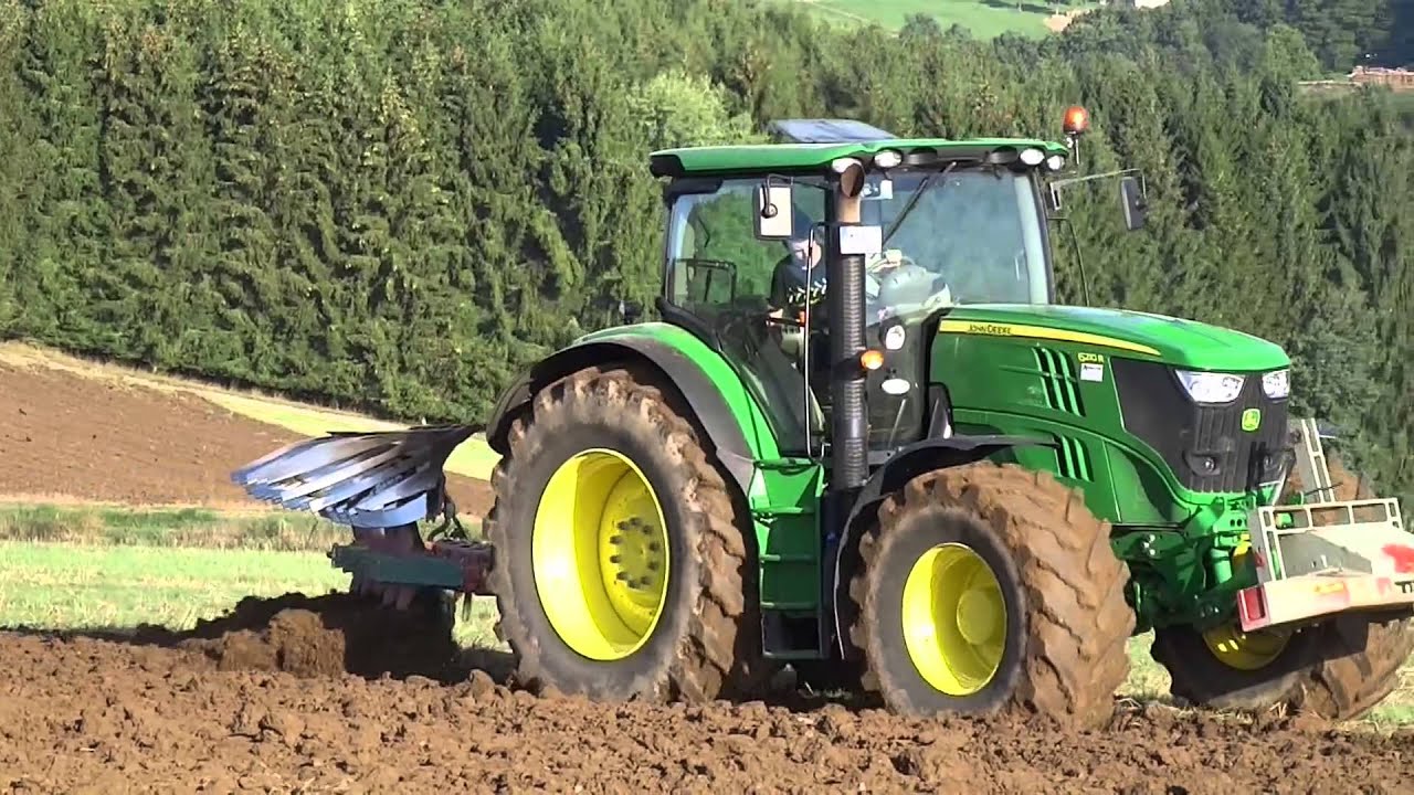 Ackern mit John Deere 6210R und Kverneland ED 100