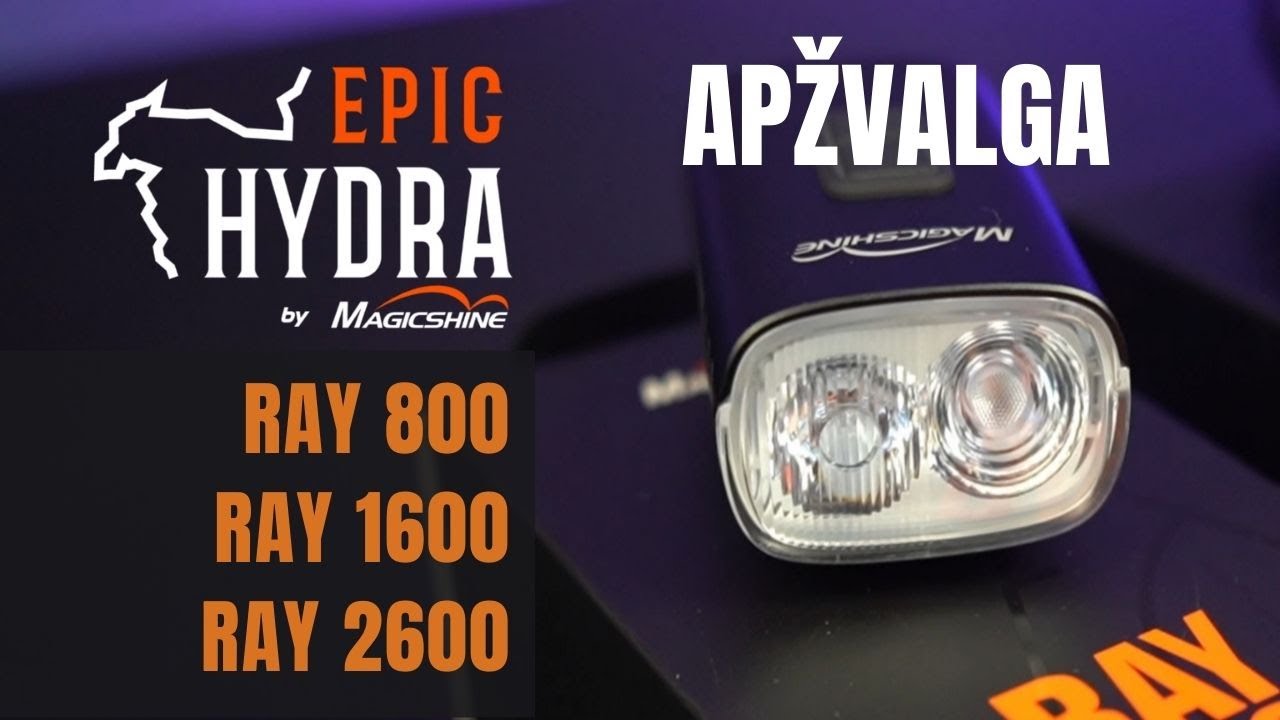 Magicshine Ray 800, 1600 ir 2600 priekiniai žibintai | Epas
