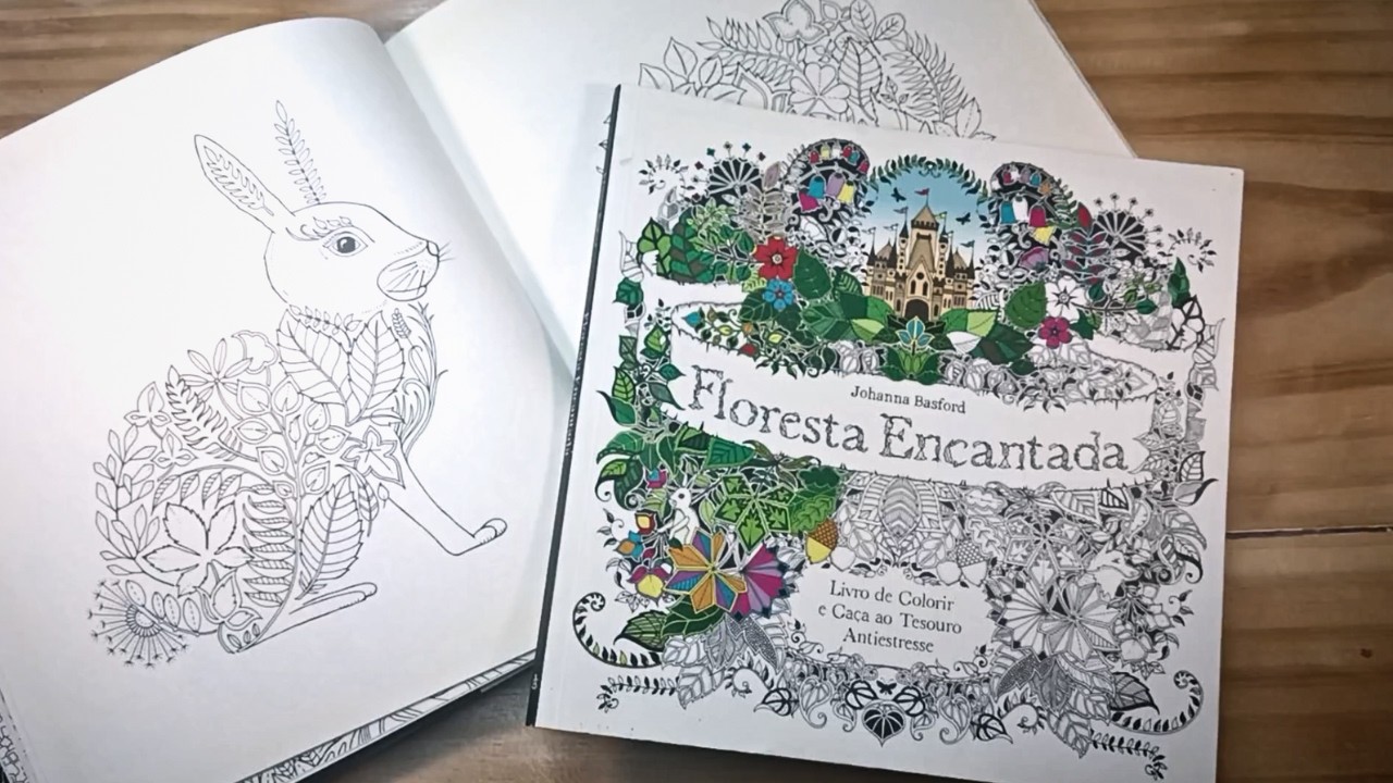 Floresta encantada - página por página - Livro de colorir
