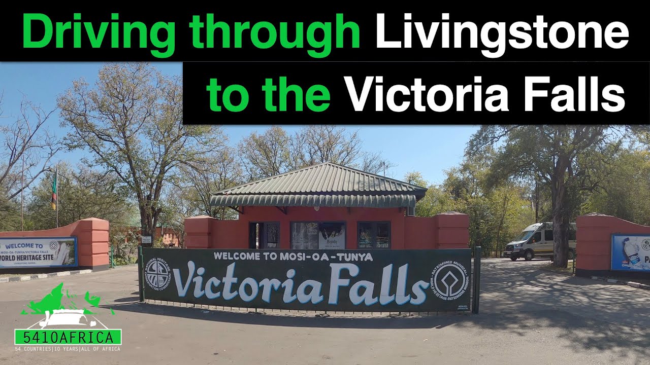 Driving through Livingstone to the Victoria Falls