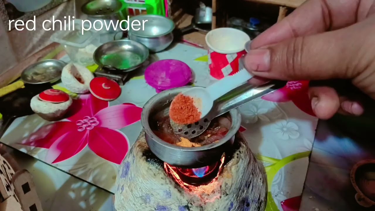 Miniature cooking meat recipes 😋 in my new mini kitchen very tasty recipe 😄 gyse like and subscribe