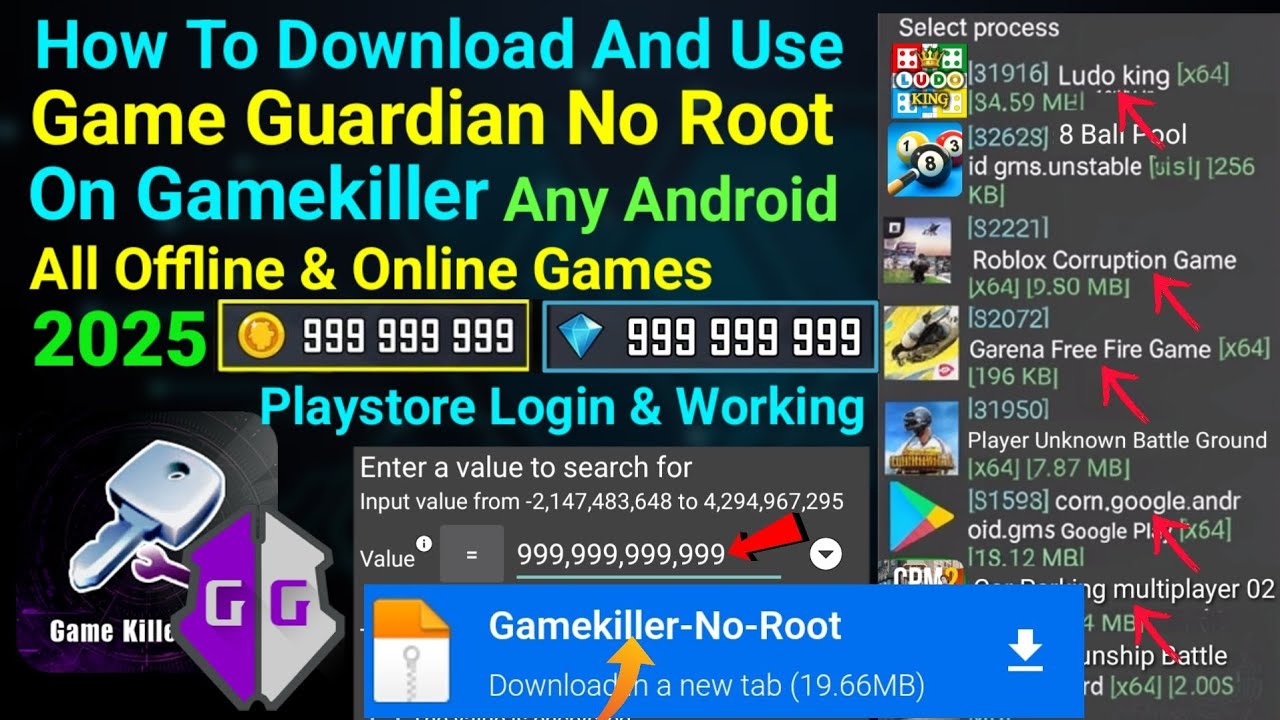 How To Install And Use Game Guardian No Root on Gamekiller App For Any Android || 2025
