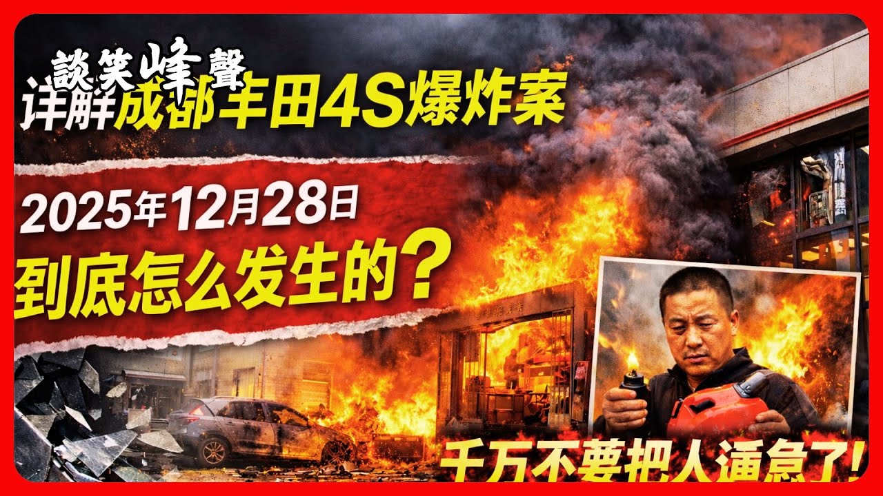 成都丰田4S店爆炸案详解｜一个普通维权纠纷，为何走到极端？不是恐怖袭击，而是被逼到尽头？从维权到爆炸：成都丰田4S店案背后的社会问题。