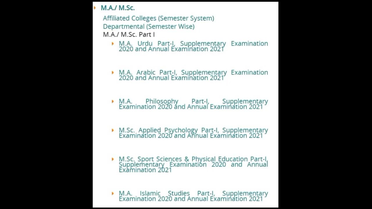 PU M.A Part 1 Part 2 annual 2021 Results Urdu .Islamyat .Declared How To Check.