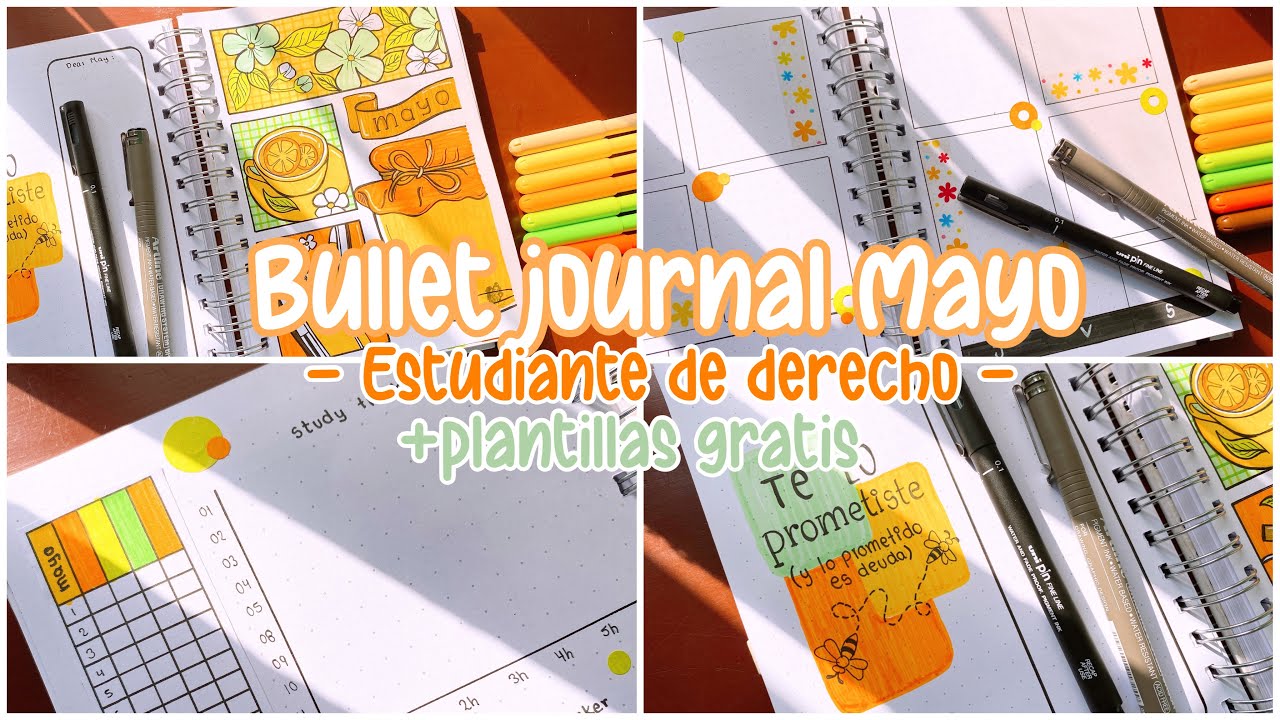 BULLET JOURNAL MAYO🍯 + plantillas gratis | Estudiante de derecho￼✨