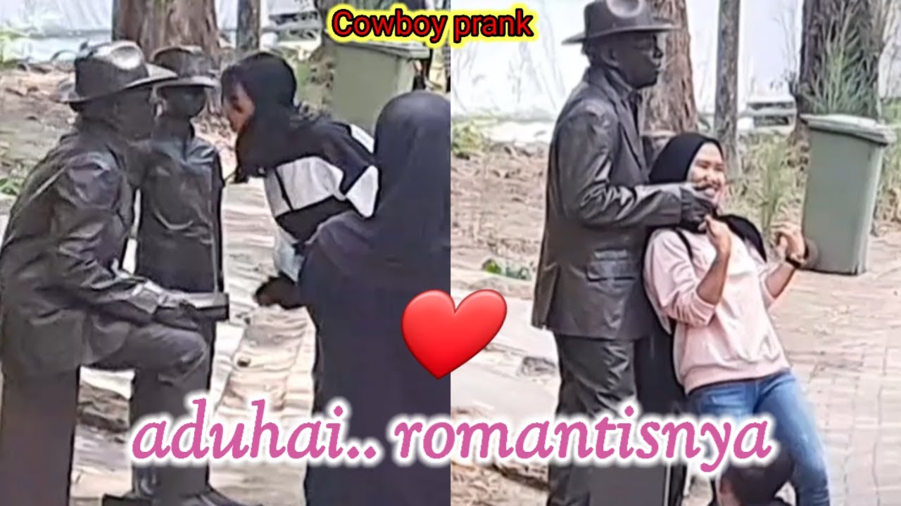 Bahaya..!!  dia terlalu mepet sama  roket..😁 !! Funniest reactions ||cowboy prank || prank patung