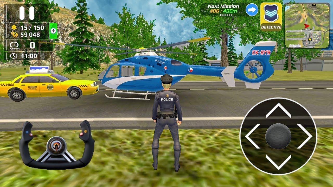 Flying Eurocopter EC135 Helicopter - Police Officer Simulator - Android Gameplay