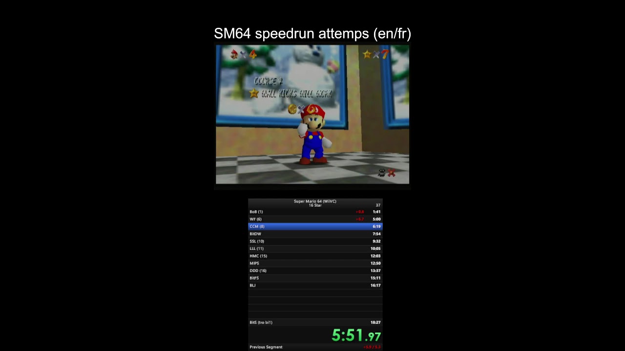 SM64 speedrun attemps