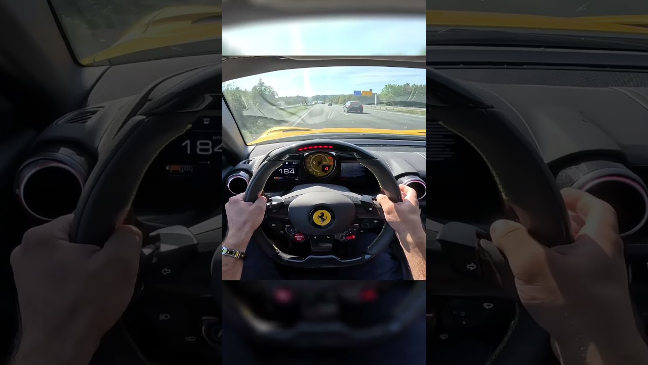 FERRARI 812 Superfast Acceleration on Autobahn!! 🚀