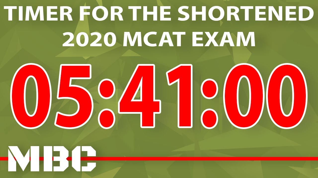 Shortened 2020 MCAT Exam Timer | MED Bootcamp