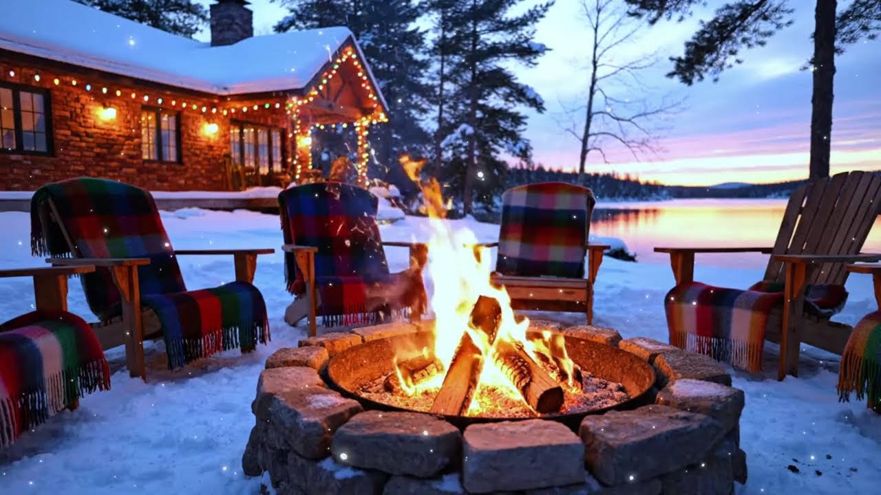 Peaceful Forest Cabin Ambience 🌙 Peaceful Night Campfire and Nature Sounds