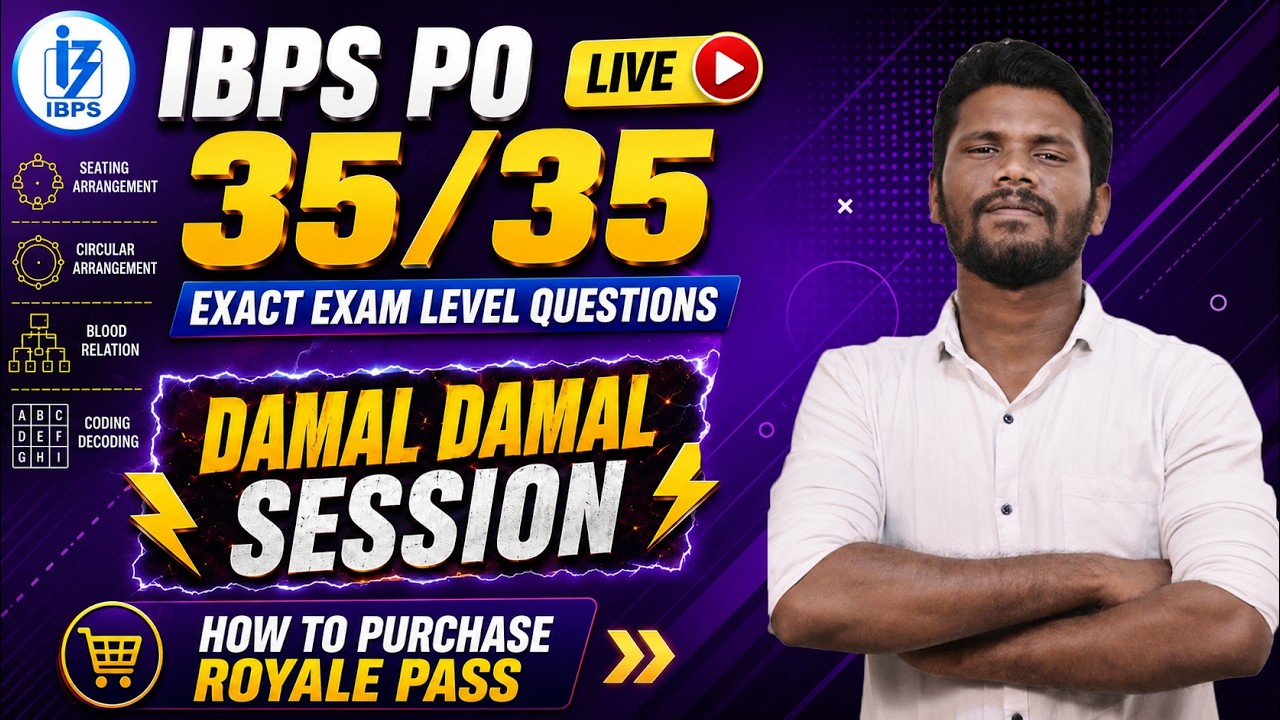 IBPS PO PRELIMS FULL MOCK 35/35 | DAMAL DAMAL REASONING | EXACT EXAM LEVEL QUESTION | DAY 26 | MR.JD
