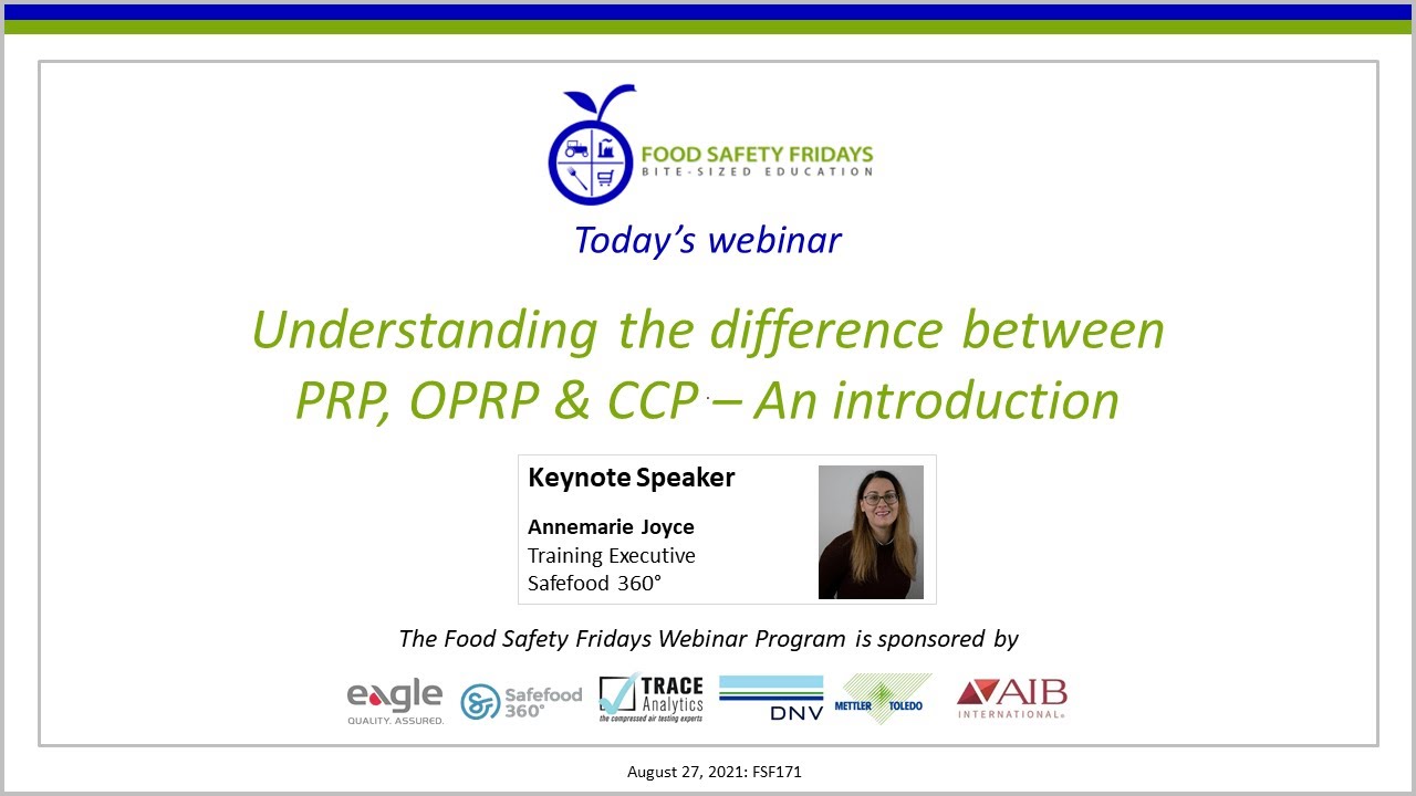 Understanding the difference between PRP, OPRP & CCP &ndash; An introduction