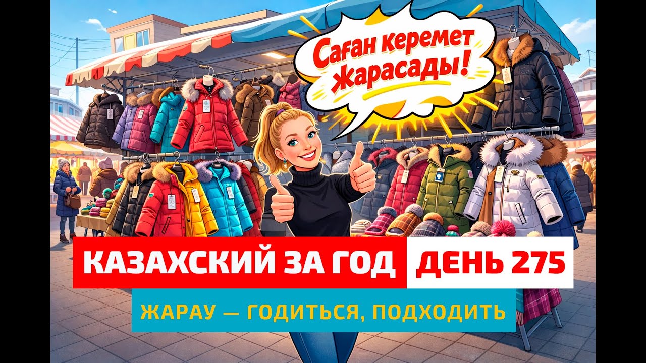 👖 День 275 — Магазин или барахолка? | Глагол жарау | Учим казахский язык