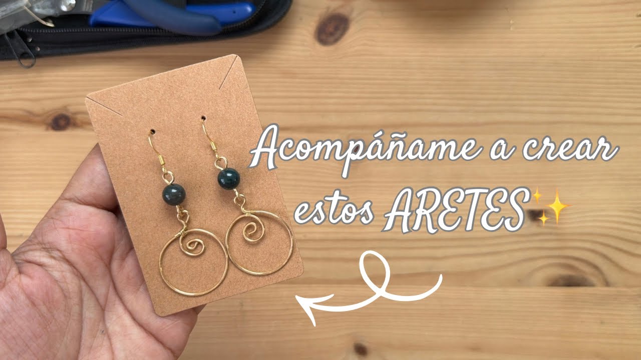 Aretes Sencillos | cristal de ágata y alambre de Latón (Brass Wire)