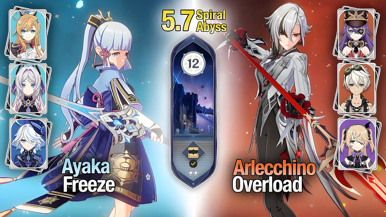 C0 Ayaka Freeze & C0 Arlecchino Overload | Spiral Abyss 5.7/5.8 | Genshin Impact
