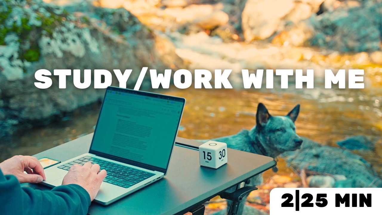 1 Hour Pomodoro STUDY/WORK With Me Session | Mountain Creek, 5-min Break 🍂📄