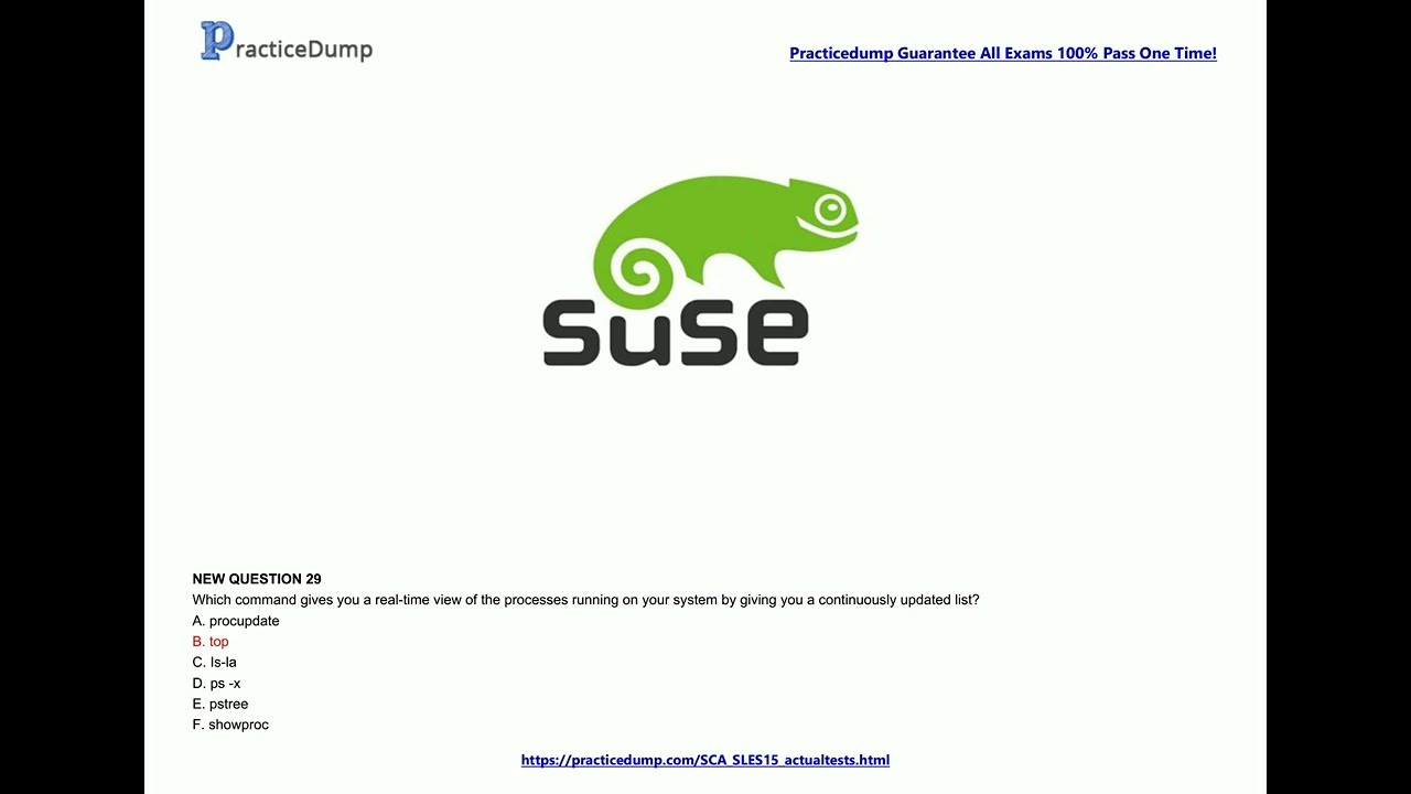 [Jul, 2022] Practicedump SCA_SLES15 PDF Dumps and SCA_SLES15 Exam Questions (29-44)