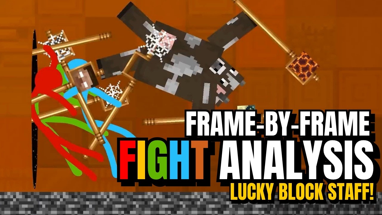 RIP TO GREEN - Frame-By-Frame Fight Analysis of The Lucky Block Staff (Animation Vs. Minecraft)