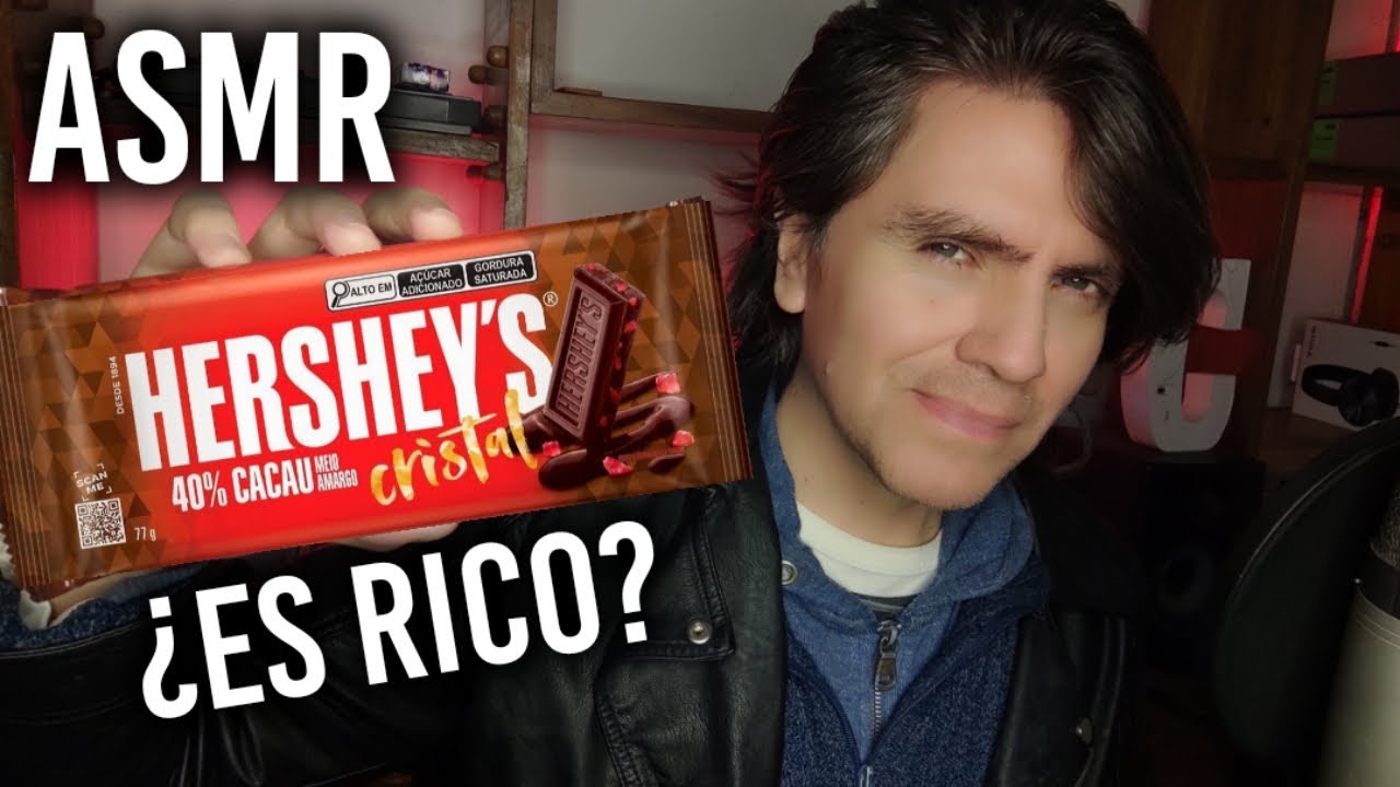ASMR Probando El Nuevo Chocolate Hershey's Cristal Con Voz Muy Relajante y Susurrada Para Dormir.