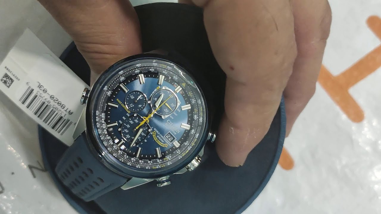 Citizen Eco-Drive Blue Angels World Chronograph Atomic Timekeeping Watch with Day/Date, AT8020-03L