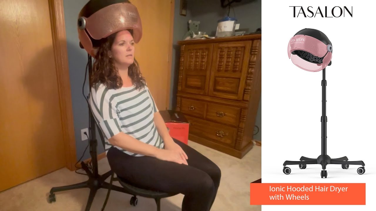 TASALON Top1 Ionic Hooded Dryer Professional Adjustable Standing Hooded Hair Dryer-Pink