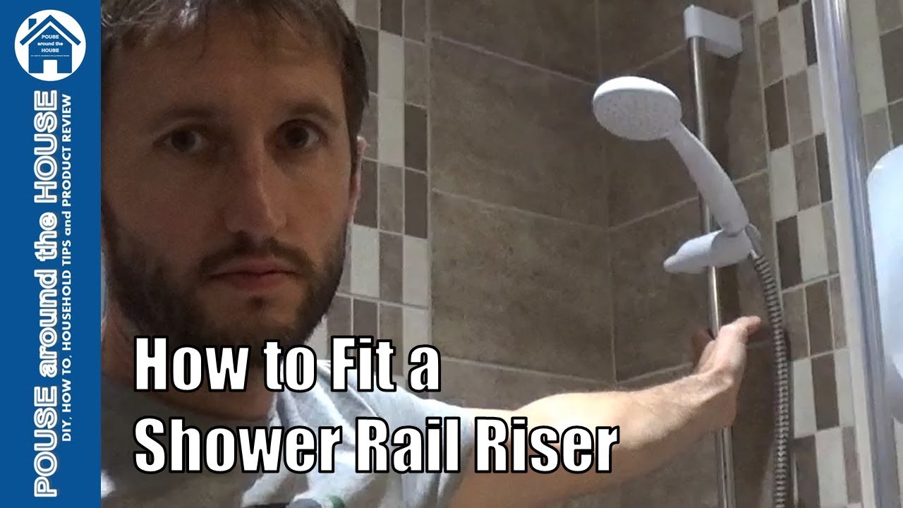 How to fit a shower rail riser bracket. Shower head bracket holder install.