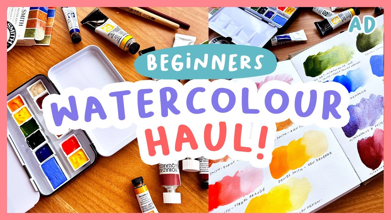 Learning to paint watercolour! 🎨 Haul & palette setup - ad