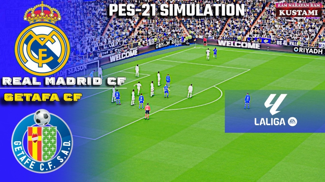 🔴Real Madrid vs Getafe⚽La Liga⚽PES 21 simulation