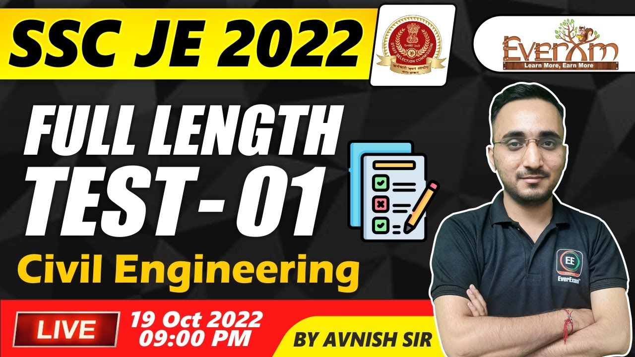 SSC JE | FULL LENGTH TEST -01 | BY AVNISH SIR @9PM @everexam