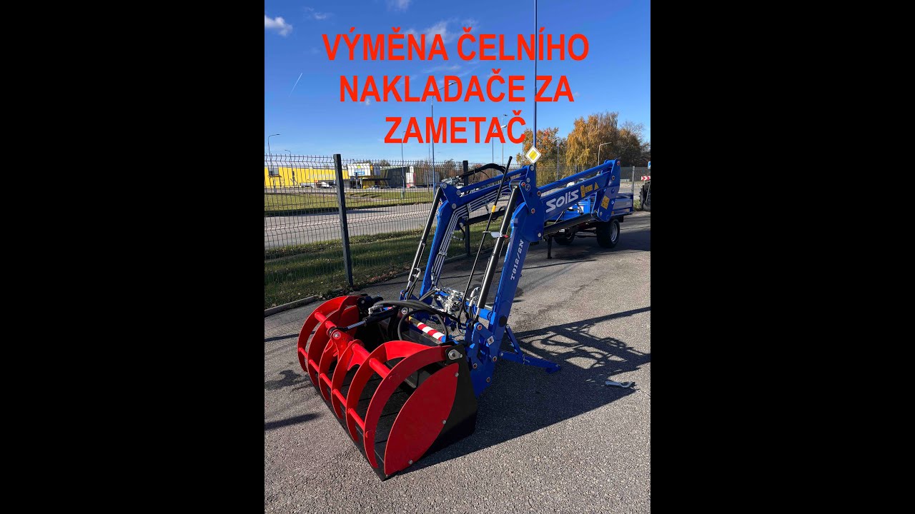 V&yacute;měna čeln&iacute;ho nakladače za zametač