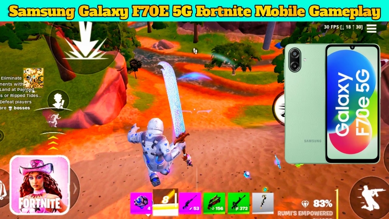 Samsung Galaxy F70E 5G Fortnite Mobile Gameplay | Samsung F70E 5G Fortnite Test,Fortnite Gaming Test