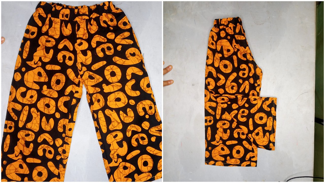 How to cut and sew a Palazzo trouser for kids with step by step instructions
