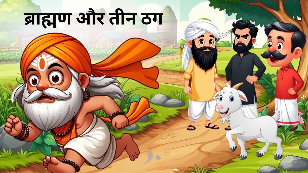ब्राह्मण और तीन ठग | brahmin & three crooks | Moral stories | Hindi stories | Panchatantra stories.