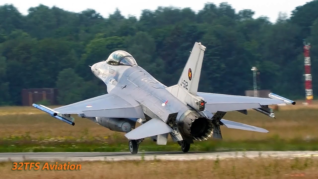 [4K] Netherlands AF F-16's and F-35's Arrivals at Volkel