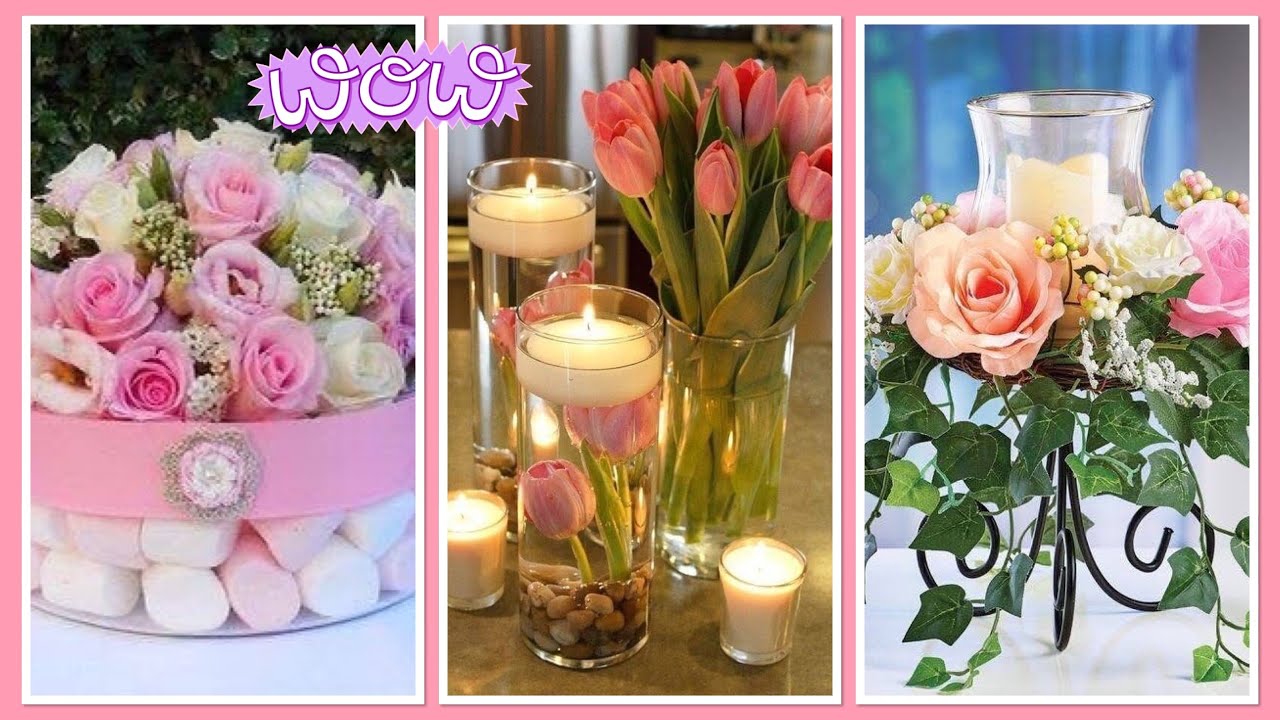Hermosos centros de mesa con flores 🌺 🌸 ideas 😍
