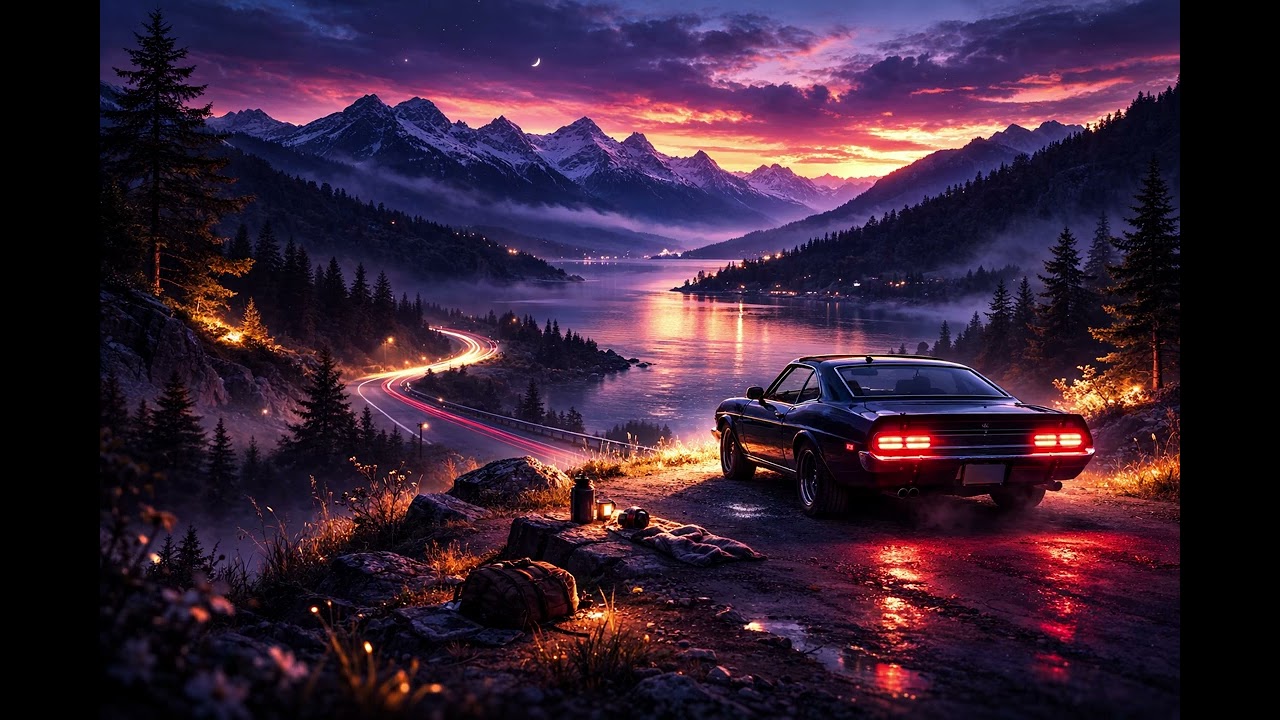 Lonely Drive Under Fading Sunset Skies 🌅 | Retro Road Trip Cinematic Instrumental