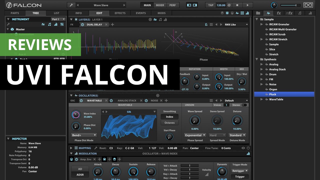 Review del sintetizador software UVI Falcon