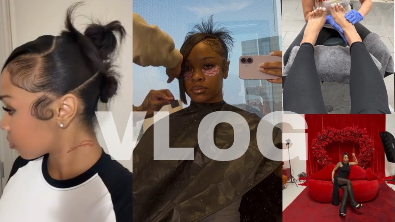 vlog! mini maintenance.. trying a new hair hairstyle! + makeup routine + BTS of my photoshoot