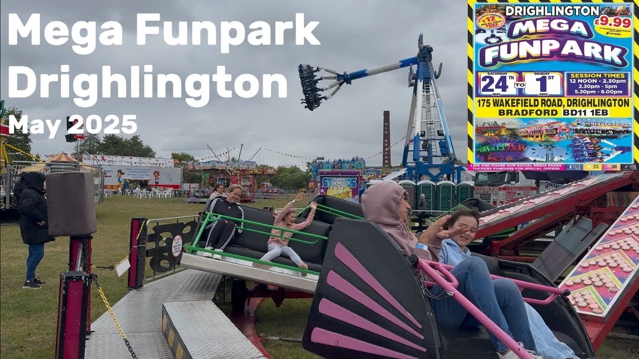 Mega Funpark Funfair @ Drighlington Bradford May 2025 #funfair #fairrides