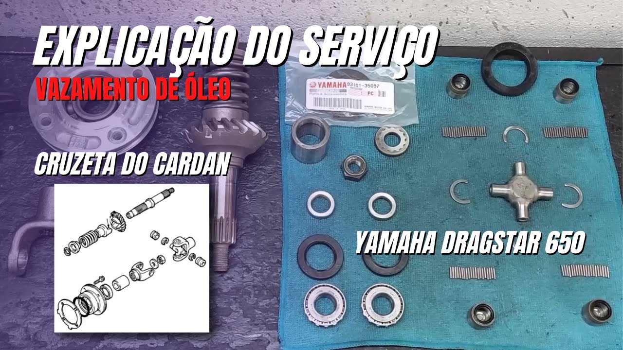 CRUZETA DO CARDAN - VAZAMENTO DE ÓLEO DO MOTOR - EXPLICAÇÃO DO SERVIÇO ( YAMAHA DRAGSTAR 650 )