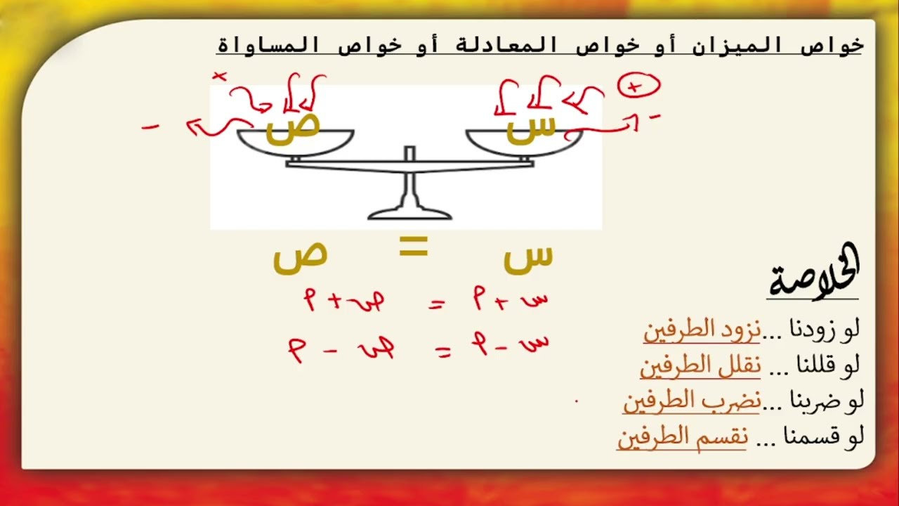 8 - حل معادلات تتضمن عملیات جمع وطرح -  رياضيات صف 6 الكورس الثاني - الوحدة الخامسة
