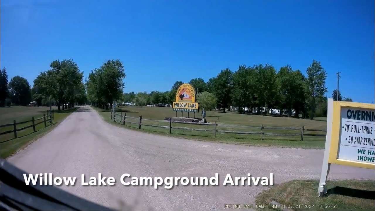 Willow Lake Campground Arrival in Geneva, Ohio