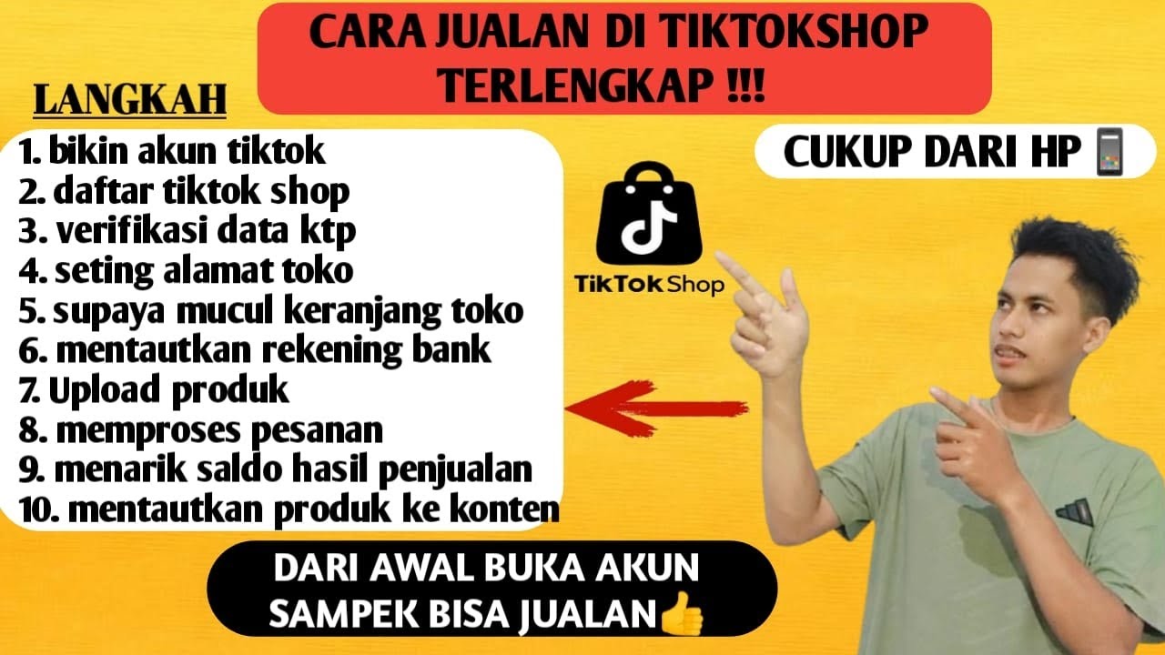 CARA BUKA TOKO DI TIKTOK SHOP TERBARU 2024 DARFTAR TIKTOK SHOP TERLENGKAP TUTORIAL JUALAN DI TIKTOK