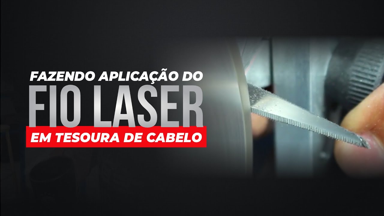 FAZENDO APLIACAÇÃO DE FIO LASER EM TESOURA DE CABELO!✂️
