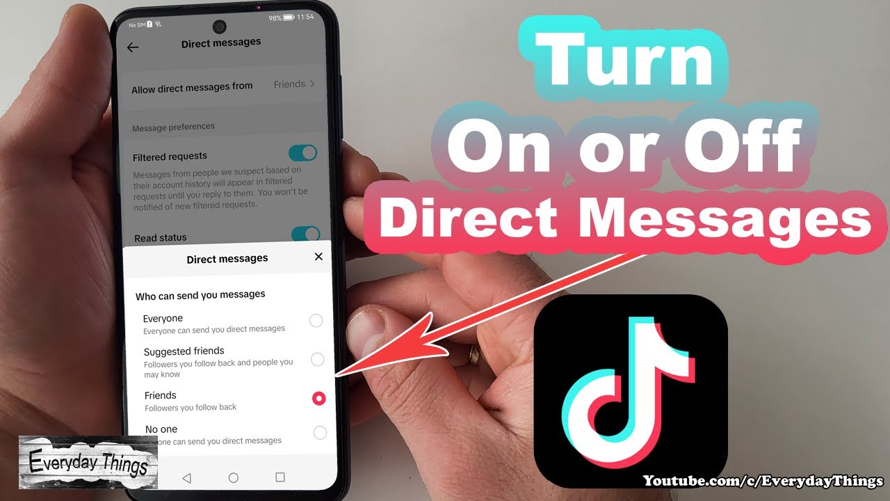 How to Turn On or Off Direct Messages on TikTok